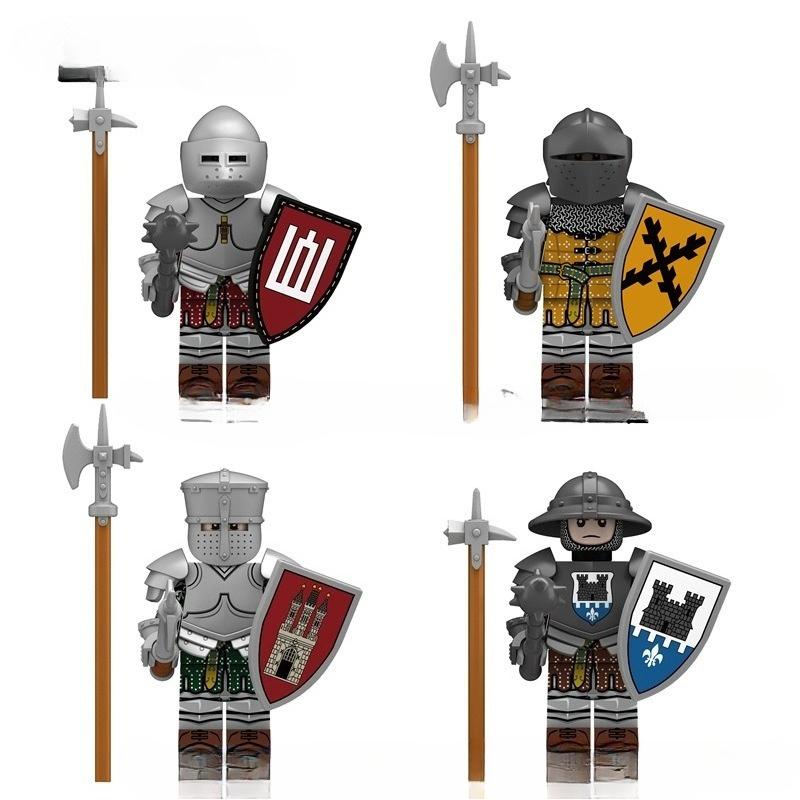 Medieval Equipment Knight Building Block Action Figures Armor Helmet Compatible ABS Accessories Children's DIY Toy N335-338