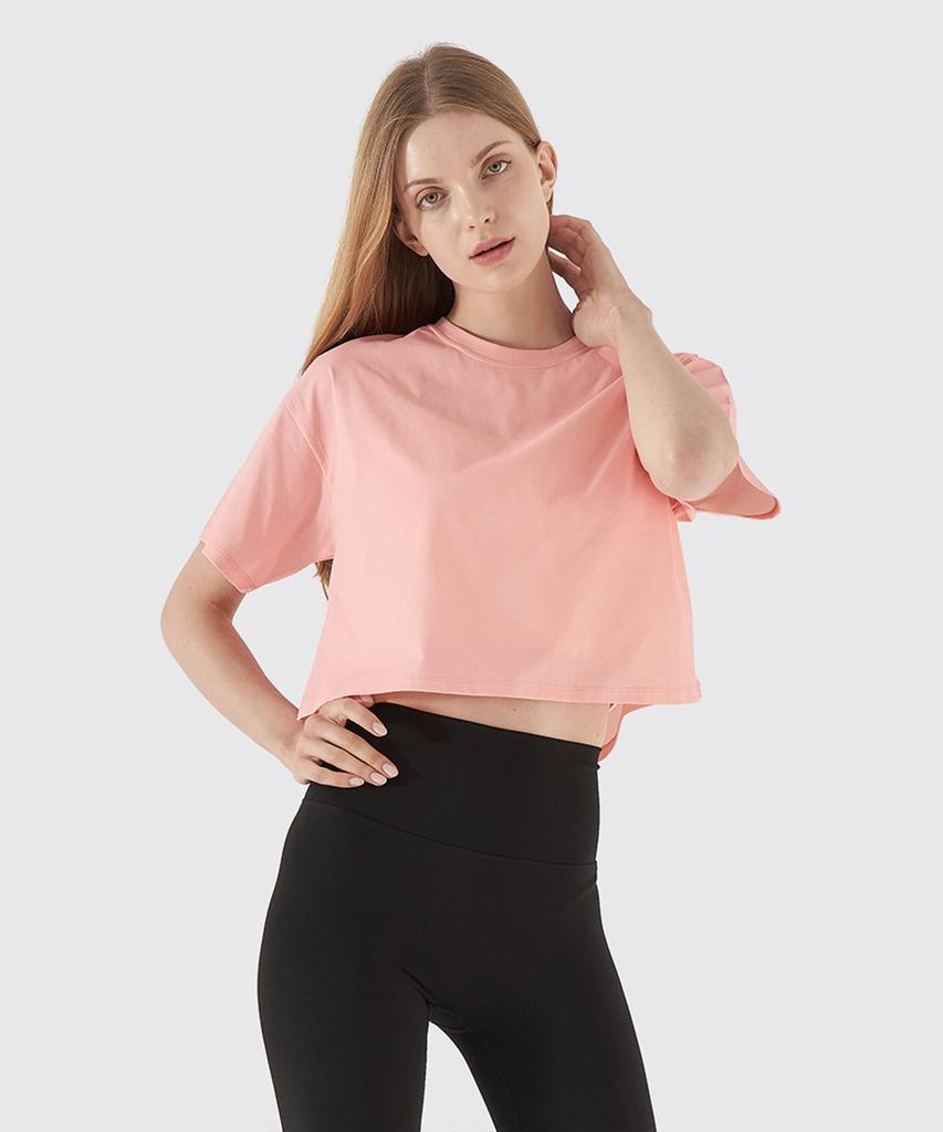 NOKJOK [2 Pack] Holly Crop Short Sleeve Tee 2-Piece Set (D Type)