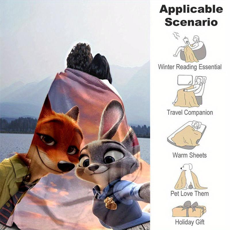 1 st, Zootopia Filmdjur Heminredning Filt Perfekt för Soffa, Fåtölj, Säng, Resa, Camping, Bil, Strand, Kontor Vila Mjuk Pläd Gåva
