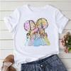 Fashion Disney Watercolor Stitch Graphic Printed T-shirt Summer Female Casual Short Sleeve Tops Tees Clothing Harajuku T Shirt