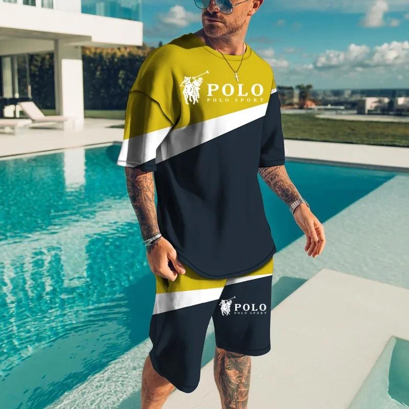 Summer Luxury Big Brand Stripe 3D Digital Printing Men's Suit Fashion Casual Wear Unisex Breathable Comfortable Men