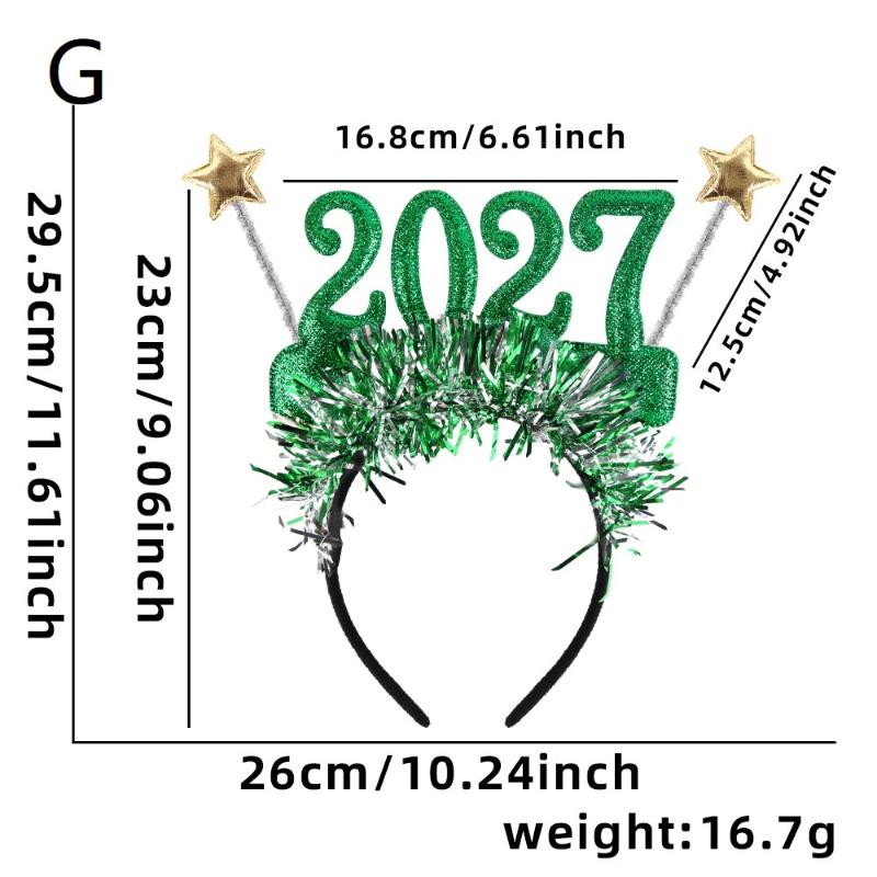 Festive Plastic Glasses Party Headband 2027 New Year Christmas Decor Hair Accessory for Kids Holiday Party Gift