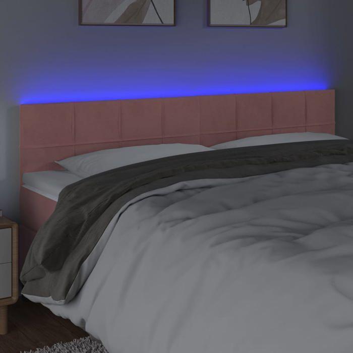 VidaXL Tête de Lit à LED Meuble de Chambre à Coucher Accessoire de Lit Double Tête de Cadre de Lit Intérieur Rose 3121671