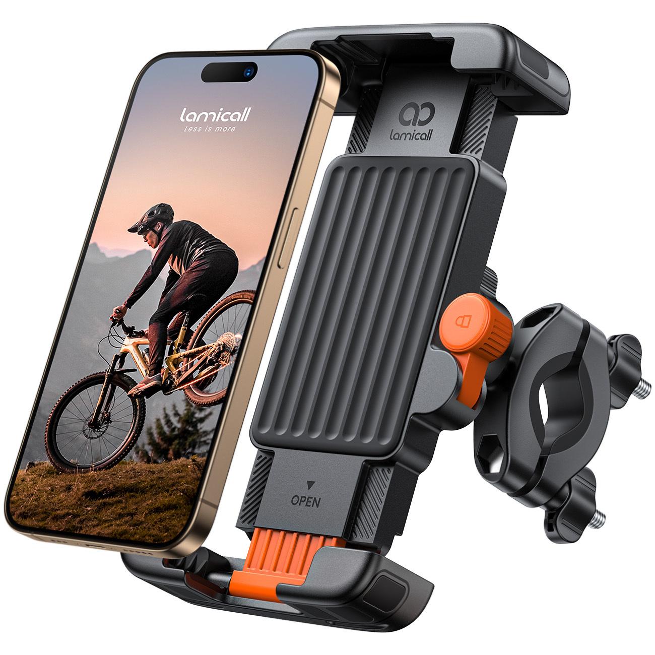 Lamicall BCSP20 Foldable Bike Phone Mount Invisible Design 360 Rotating Bicycle Holder Quick Lock Security Stand MTB Road Bike Manual clip оранжевый