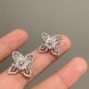 Micro-inlaid Zircon Full Diamond Flower Stud Earrings Female Niche Design High Sense Fashion Temperament Versatile Stud Earrings