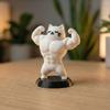 Muscle Fitness Cat Figurine, Small Statue Ornament, Mini Decorative Sculpture for Desk Home Decoration