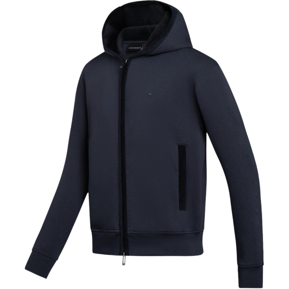 EMPORIO ARMANI Logo Embroidered Zip-Up Hoodie 6D1M97-1JHSZ-0920