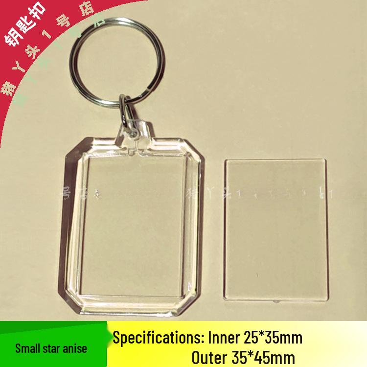 Transparent Photo Keychain Frame - Blank Keyring for Portrait Stickers