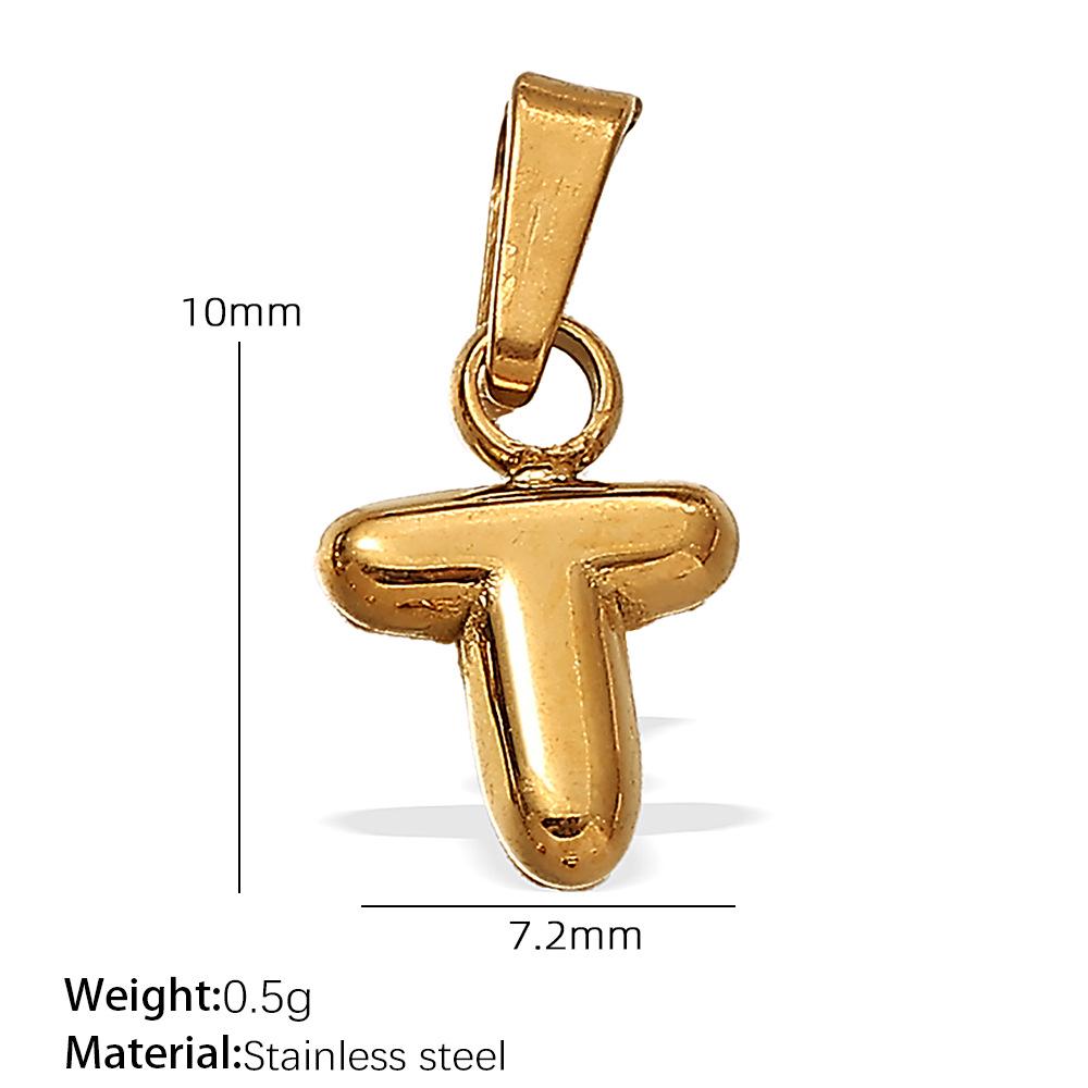 18K Gold Plated Bubble Letter Pendants - 26 English Letters