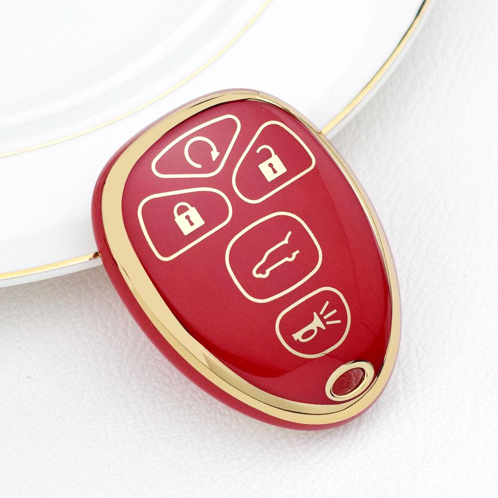 

5 Buttons TPU Key Fob Cover for GMC Acadia 2007-2016 Yukon XL/Chevy Suburban Tahoe Traverse/Cadillac Escalade SRX/Buick Enclave красный
