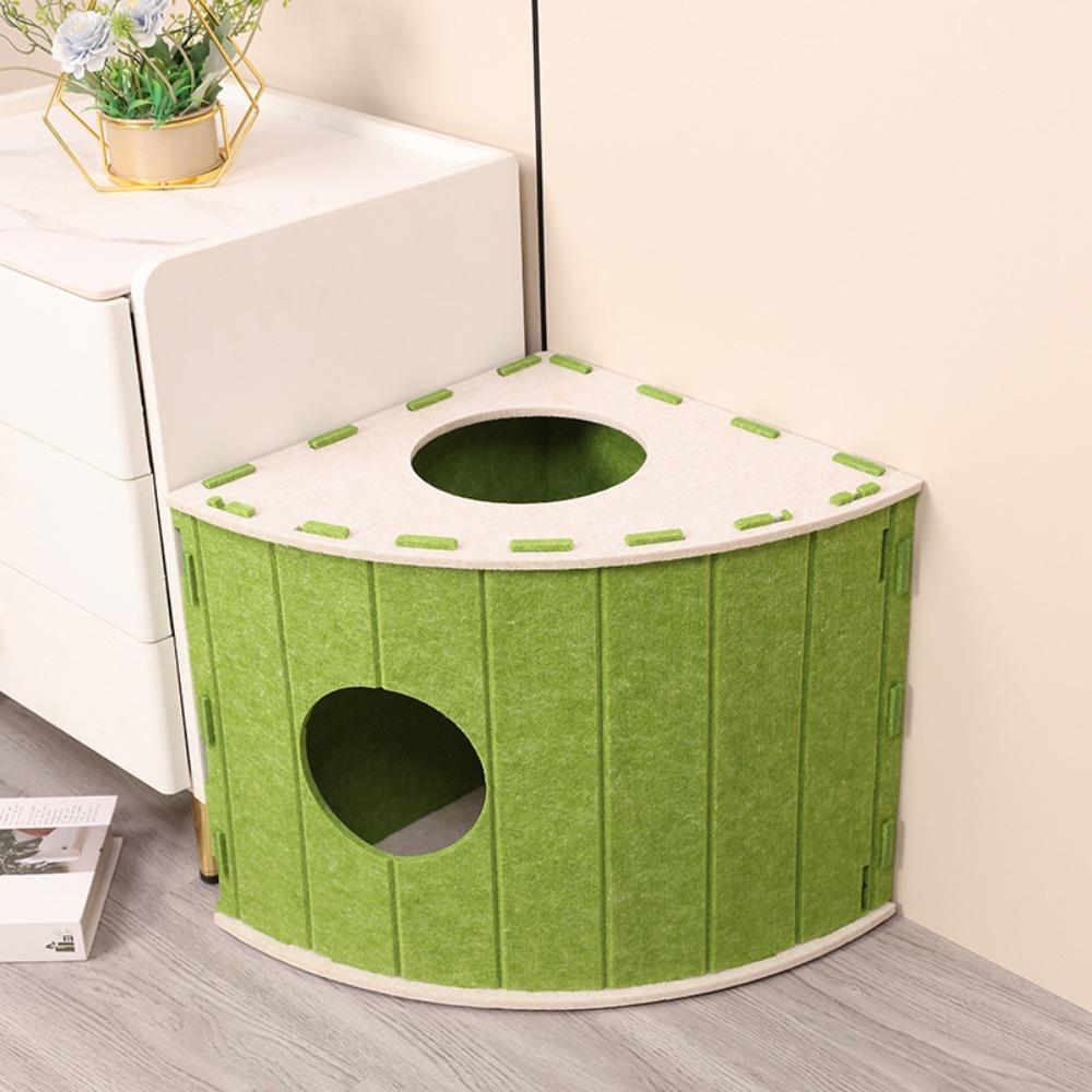 Fan-shaped Cat House Stackable Cat Castle Japanese Style Cat Scratching Board  Cat Furniture