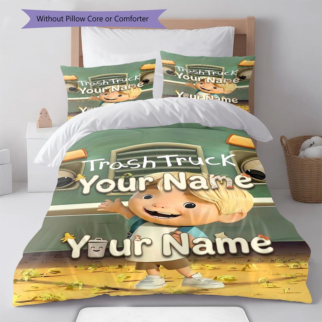 Adventure Land Custom Name Pattern Bedding Quilt Set Quilt Cover Pillowcase Home Birthday Gift(1 * duvet cover + 2 * pillowcase, without core)