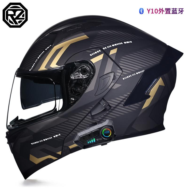 Orz Men's And Women's Electric Motorcycle Helmets Personalized Bluetooth Full Helmet Electric Scooter Motorcycle Four Seasons Warm Helmet
