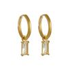 2023 Trendy 18K Titanium Steel Zircon Colorful Ear Hoops - European & American Design Women's Earrings