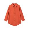 European and American Women's Plus Size Turn-Down Collar Casual Long-Sleeve Shirt for Autumn and Winter.