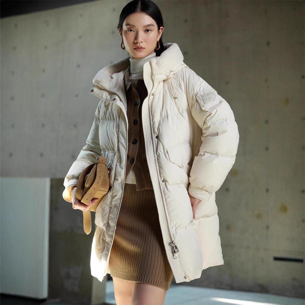 Yaqiu 2025 Damen Winter Kapuzen Patchwork Daunenjacke - Dick & Warm, Mittellang, Lockere Passform