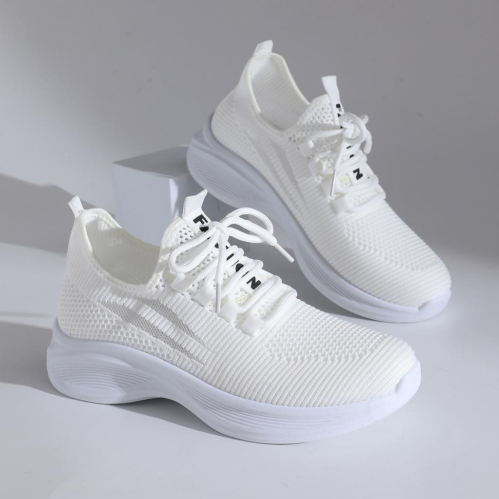 Breathable Lace Up Mesh Sneakers Women  Autumn Fashion Light Weight Sports Shoes Comfort Soft Sole Non Slip Running Shoes
