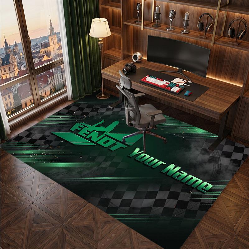 Tappeto in Cristallo Vellutato Personalizzato Fendt, Tappeto Morbido Antiscivolo con Testo Nome Personalizzato per Soggiorno Camera da Letto