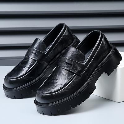 Scarpe Formali da Uomo in Pelle Estiva con Plateau Marca di Lusso 2024 Mocassini da Uomo Mocassini da Abito Traspiranti Slip-on Nere Scarpe da Guida