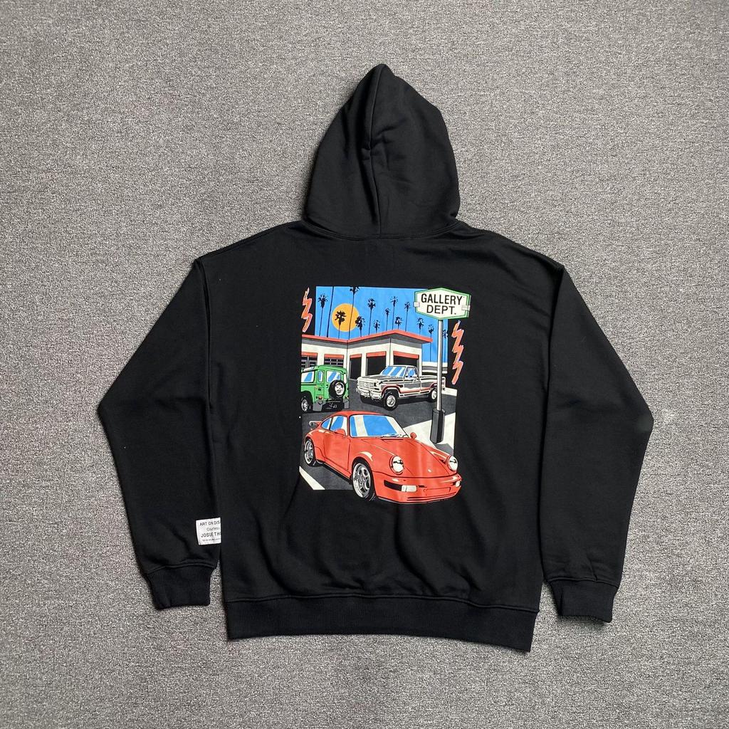 Unisex Klassisches GALLERY Print Reines Baumwoll Kapuzenpullover
