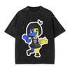 Dream BBQ ENA Men T Shirt Washed Fun Tees Short Sleeve Crew Neck T-Shirts Cotton Plus Size Tops