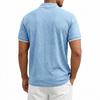 Men's Heavyweight Vintage Loose Jacquard Zip Short Sleeve Polo Shirt.