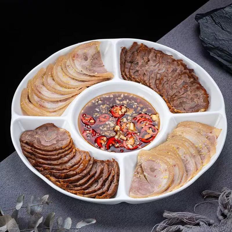 Nordic Ceramic Five-Compartment Serving Platter