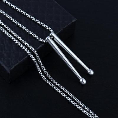 Eye Catching Drumstick Necklace In Stainless Steel Simple Neck Jewelry Accessory