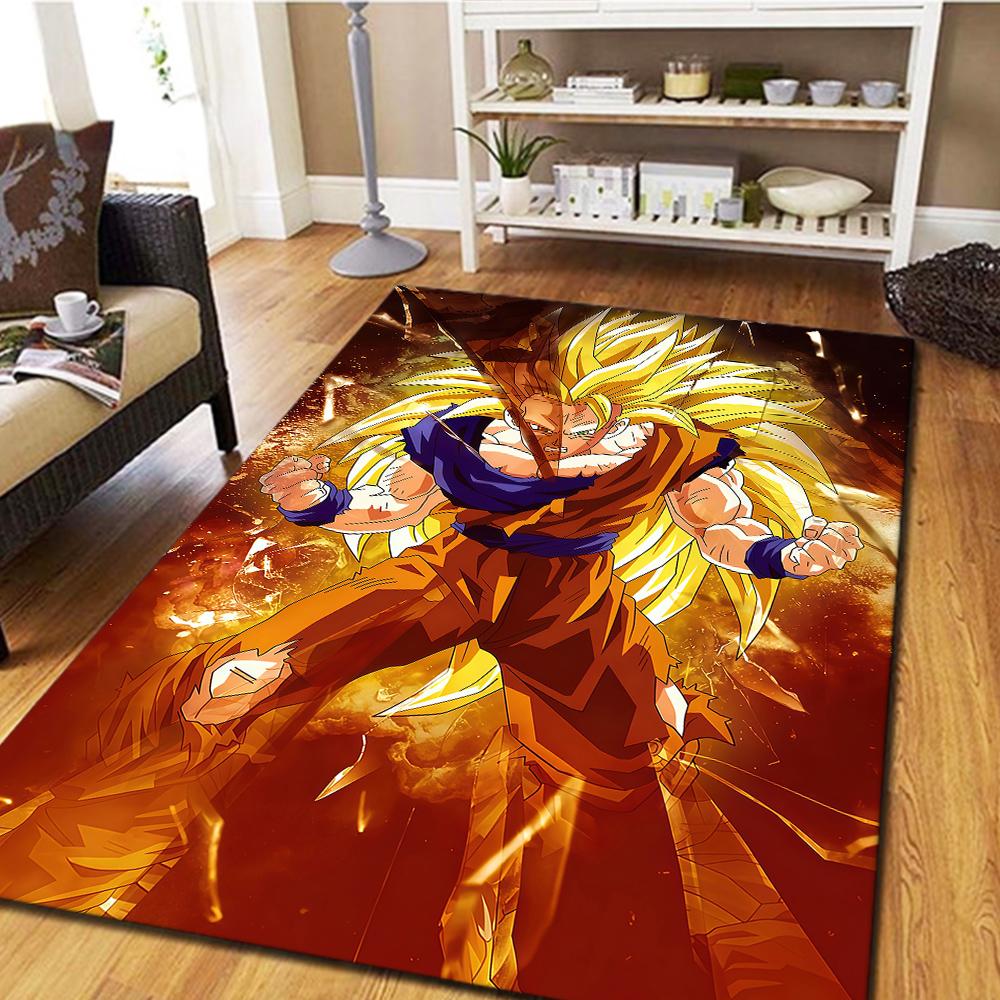 Son Goku Anime Floor Carpet, Digital Printed Movie Rug, Home Decor Mat for Bedroom, Living Room Mat -HYQ24