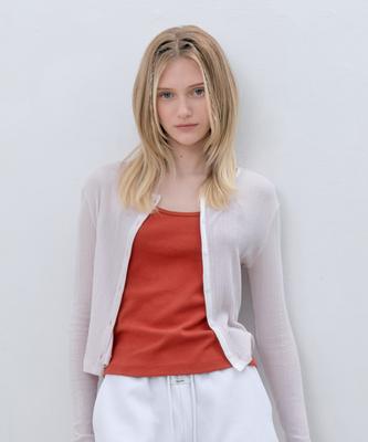 Grasplan Sheer Line Cardigan_Lighte Pink