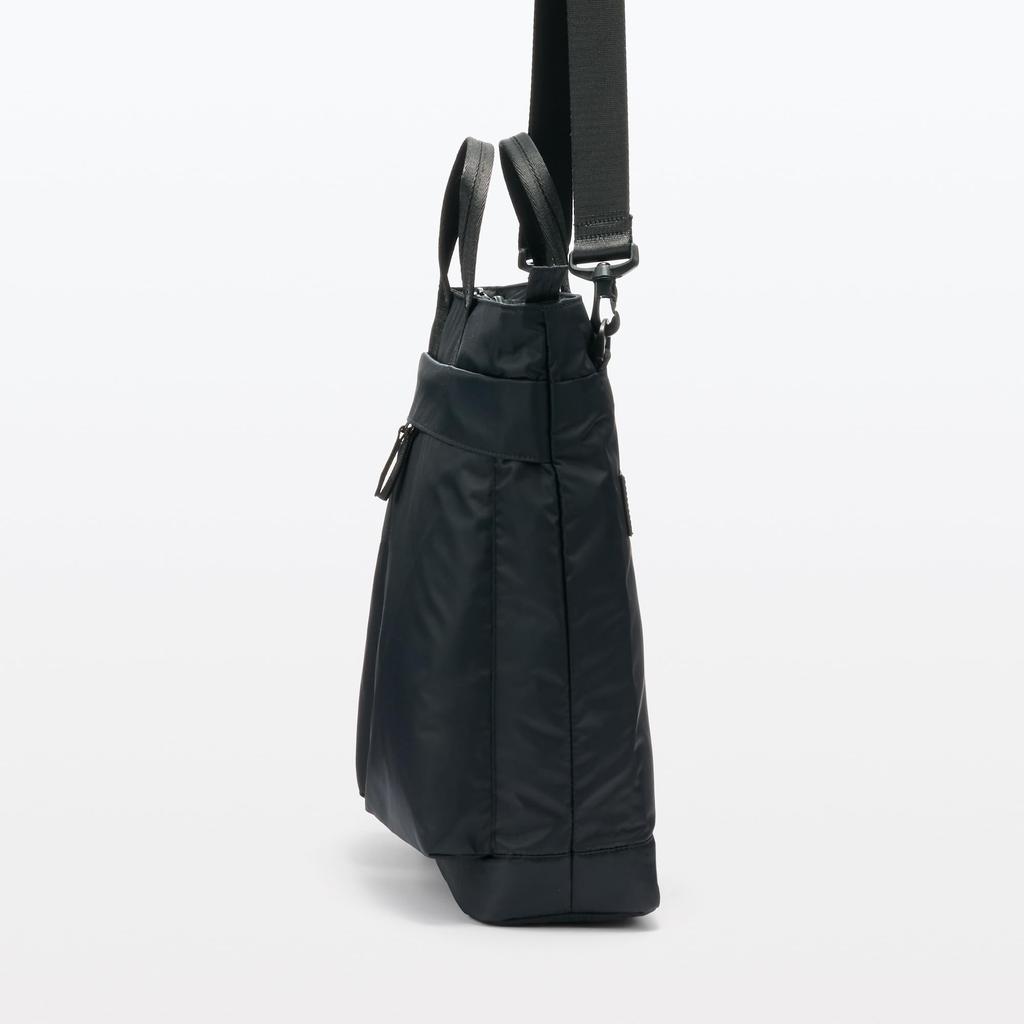 MUJI Water-Repellent Nylon 2-Way Tote Bag, Unisex, Adult, EGB63A5S, Black