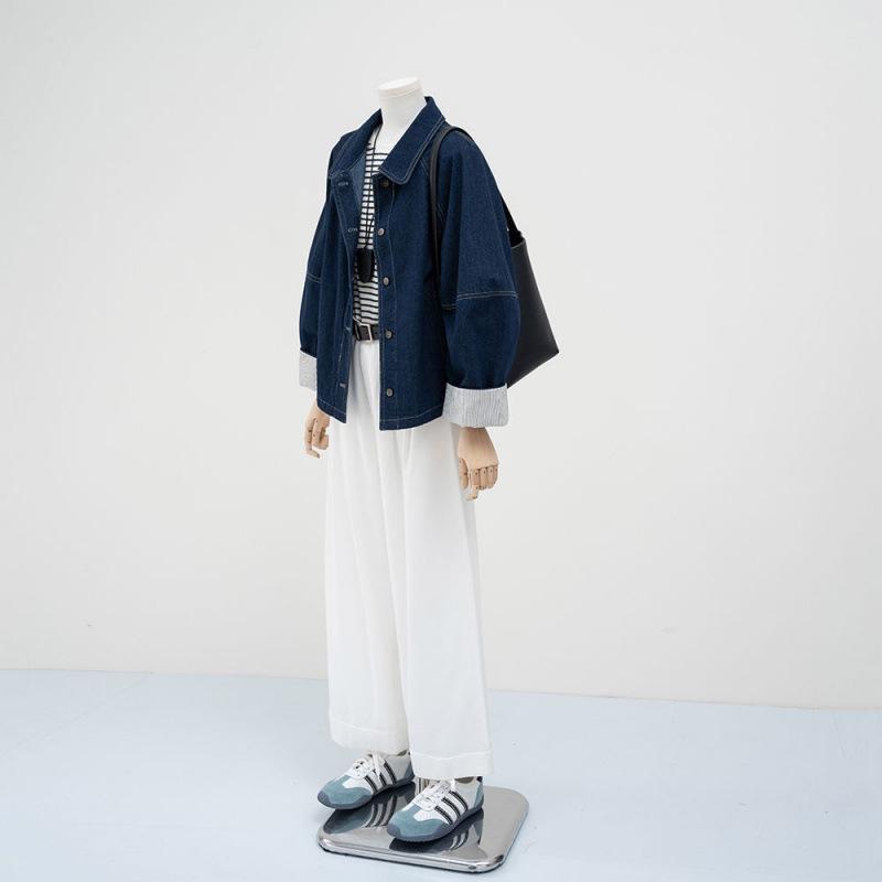 Koreanische Retro Jeansjacke mit sichtbaren Nähten - Damen 2025 Frühjahrskollektion