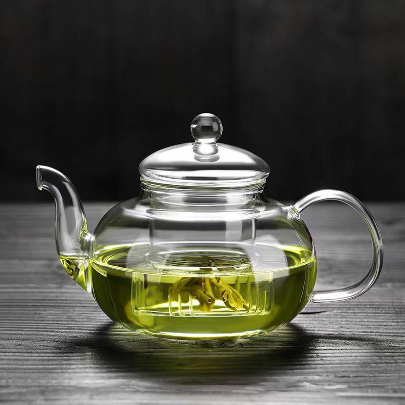 Heat-Resistant Glass Teapot with Filter: Thickened Stove-Safe Tea Set for Flower and Water Separation