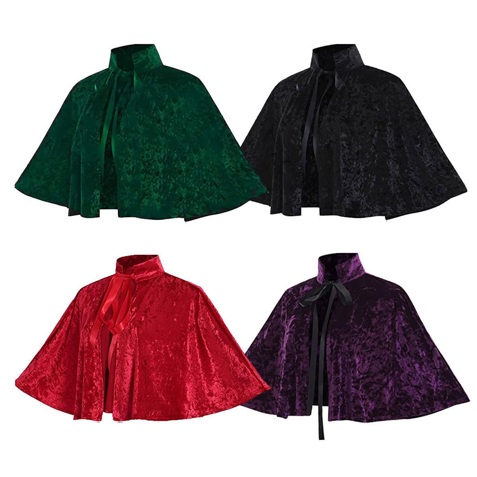 

Women Shawl Women Velvet Cape Wraps Costume Gothic Cloak For Party One Size червоний