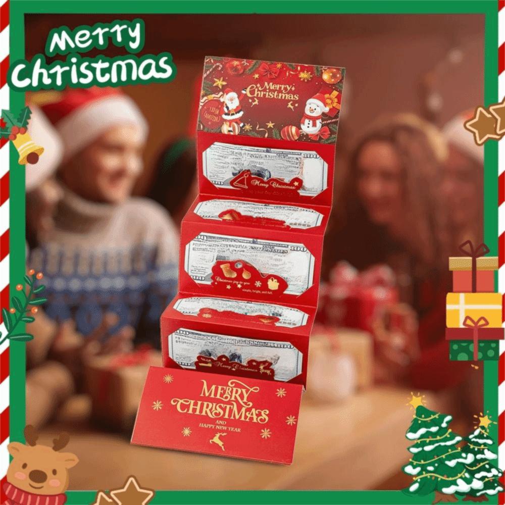 2 Set Santa Claus Folding Banknote Card 6 Card Positions Merry Christmas Decorations Kids