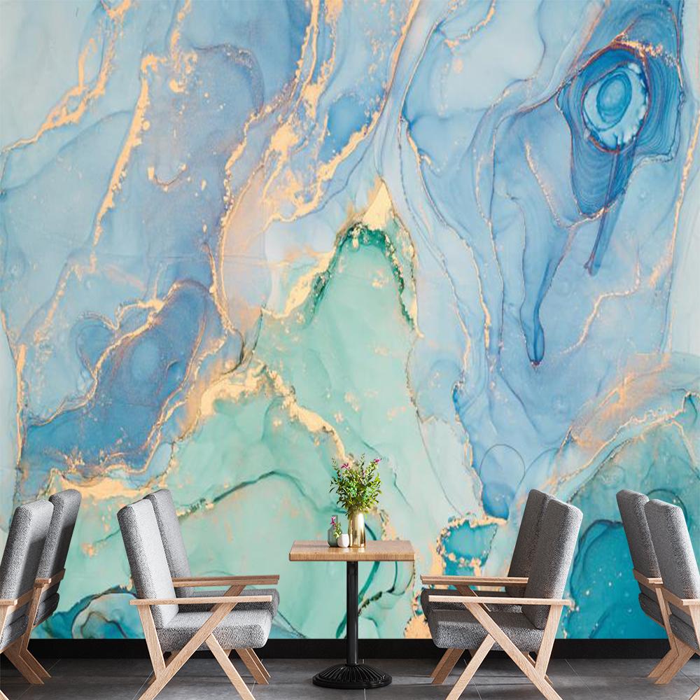 Colorful Marble Wallpaper Abstract Textured Marble Wall Murals Living Room Bedroom Mural