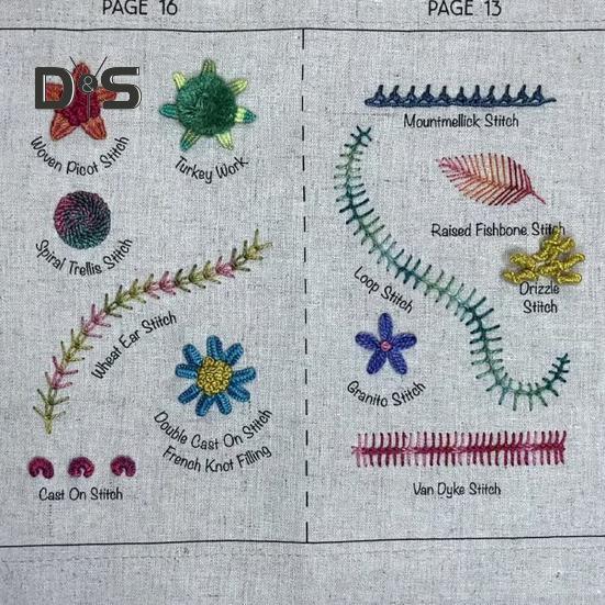 Embroidery Stitch Book DIY Stitch Book Beginners Adults Sewing Book Needlework Stitch Manual Gift for Sewing Embroidery Lovers