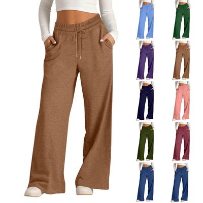 Women's Pants Fashion Casual Pants Solid Color Drawstring High Waist Pants With Pockets