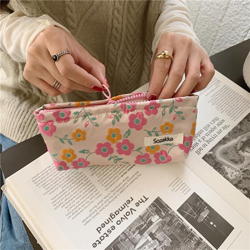 Makeup Bag Storage Fashion Casual Vintage Print Practical Delicate Style Girl