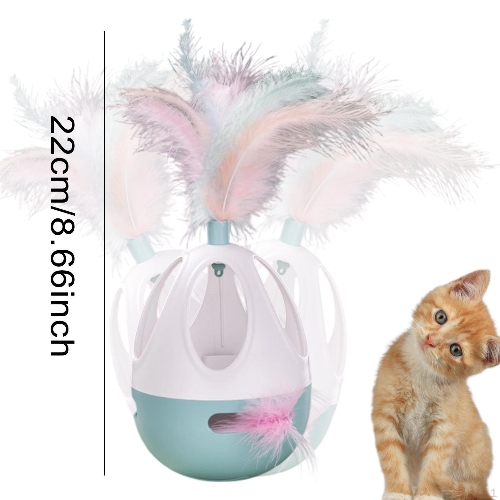 

Cat Exercise Tumbler Detachable Design with Sound Teaser Toy 360° Rotation Wobbling for помаранчевий