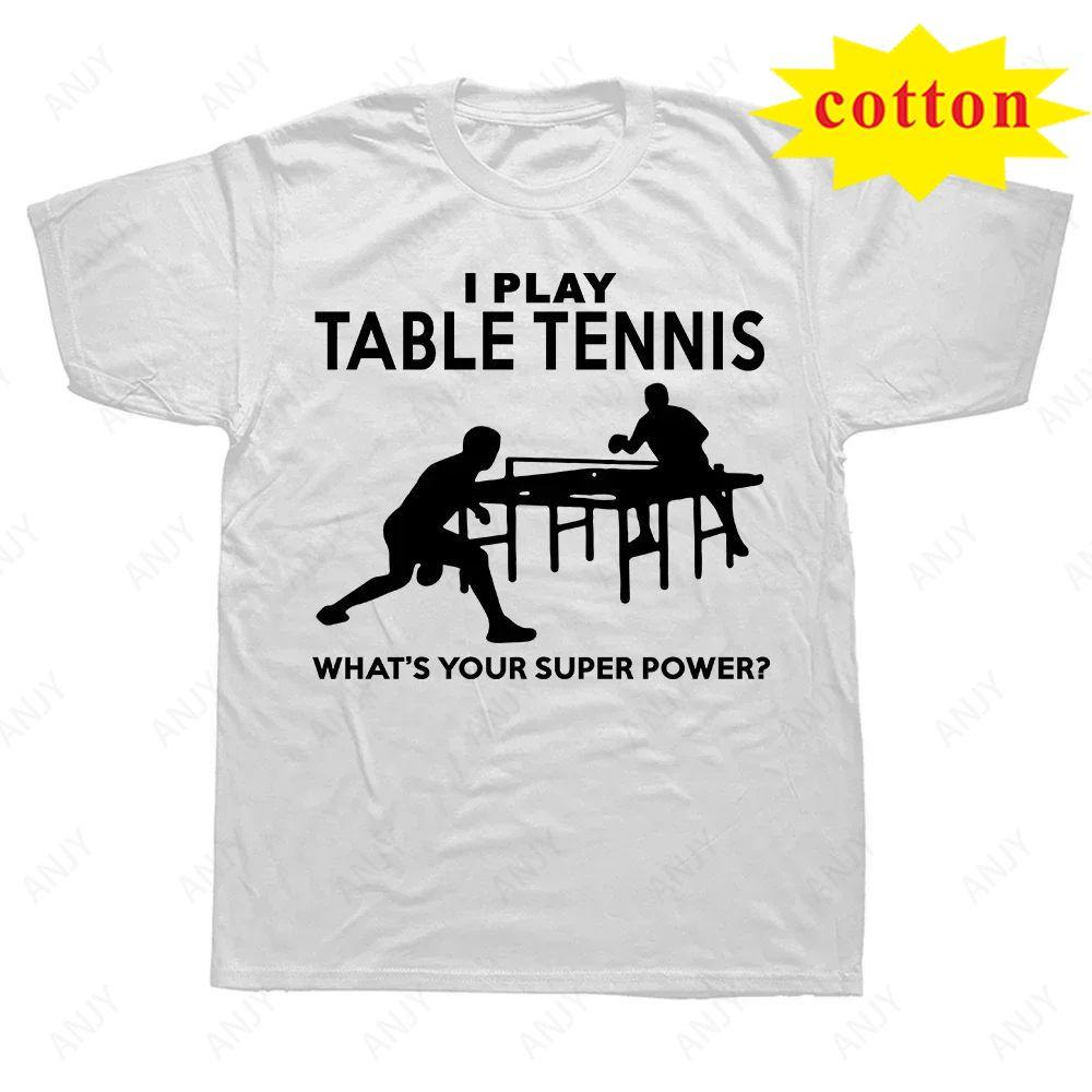 Fun Table Tennis Graphic Tshirt Street Clothing Short Sleeve Round Neck Unisexs And Unisexs Comfortable Everyday Clothing