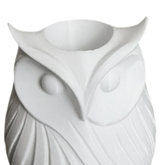 3D Printed Owl Pen Holder, 2 In 1 Flower Vase Desk Organizer, Cute Plastic Makeup Brush Holder, Home Office Decor