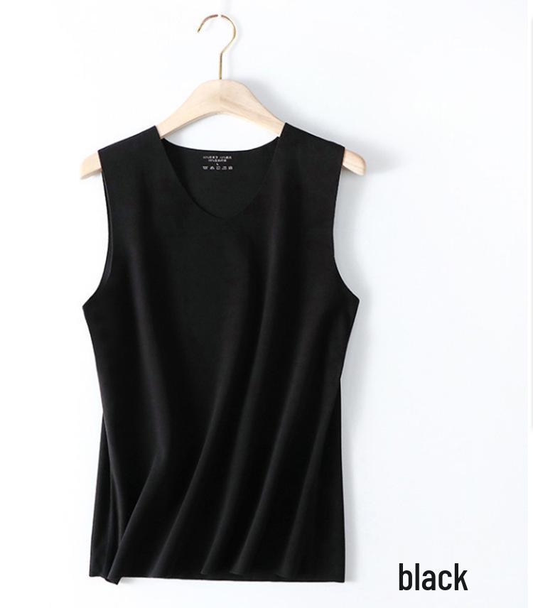 Double-Sided Soft Seamless Men's Warm Vest - Thick Brushed Base Shirt for Autumn and Winter