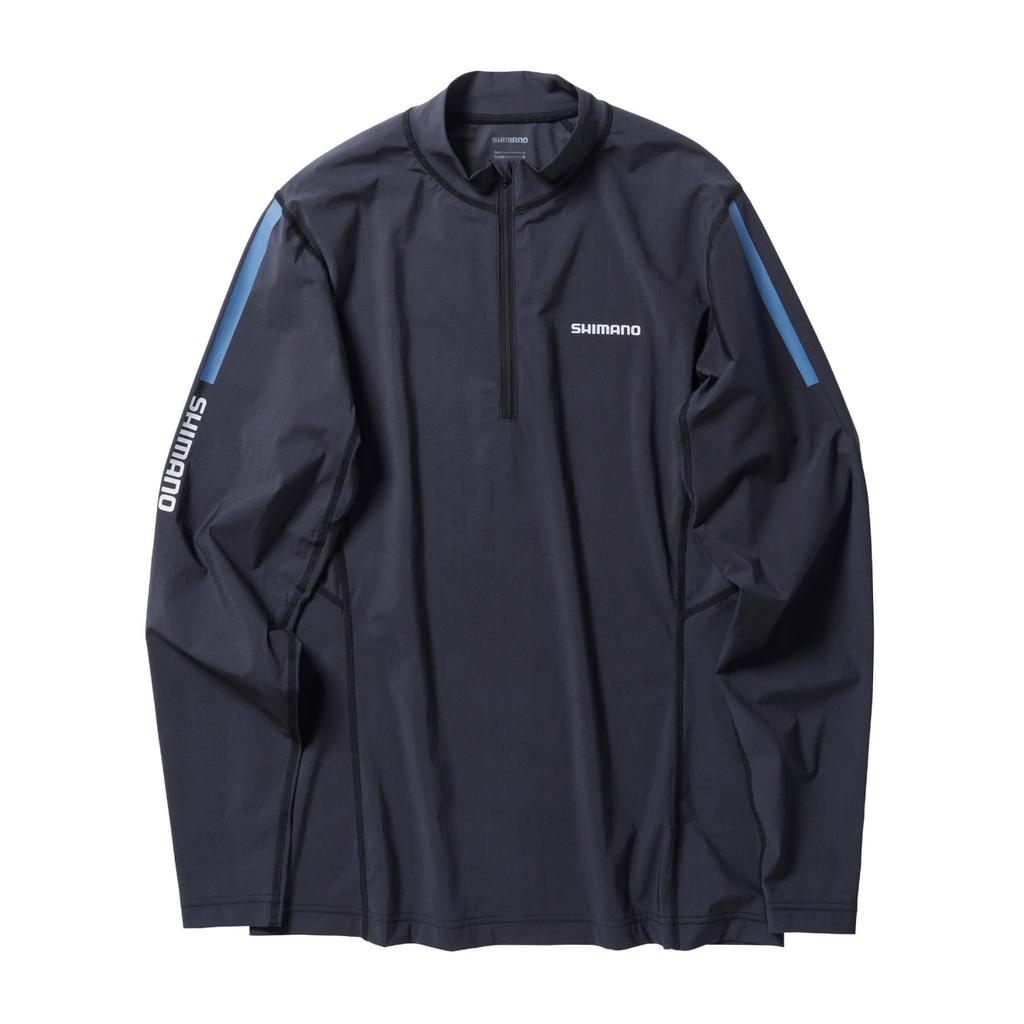 Shimano Water Repel Half Zip Shirt Long Sleeve Black S SH-040X