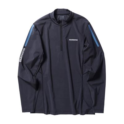 Water Repel Half Zip Shirt Long Sleeve Black S SH-040X