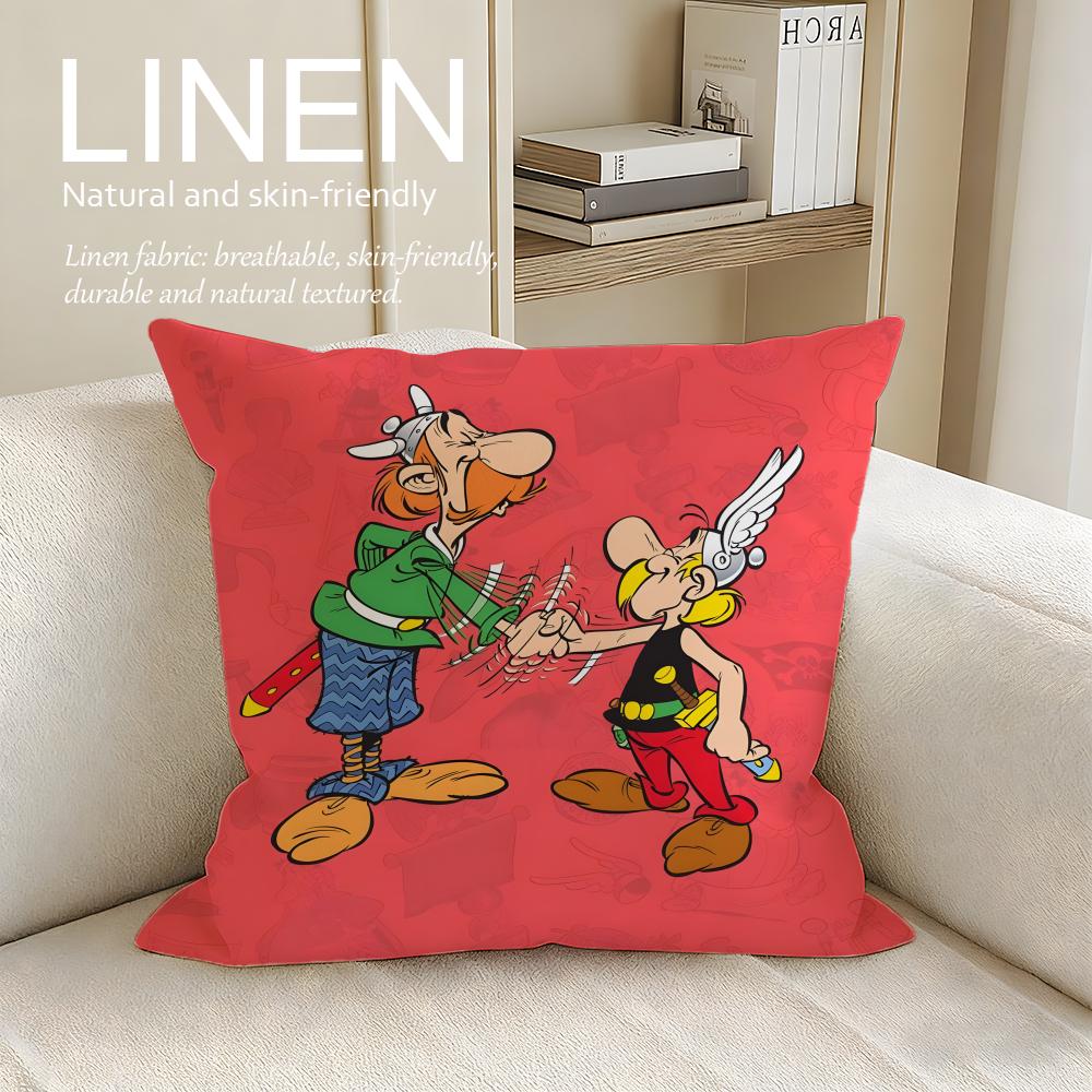 Cute Asterix Cushion Cover Pillowcase Set Pcs x x Breathable Washable Sofa Cushion Cover