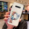 For Samsung Galaxy S10 Plus S10+ S10e Silicone Cover Transparent Clear Samsung s10 Cute Blue Butterfly Flower Letters Phone Case