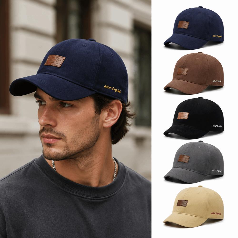 Adjustable Back Strap Leather Patch Baseball Cap Cotton Adjustable Cap Dad Hat For Women Men