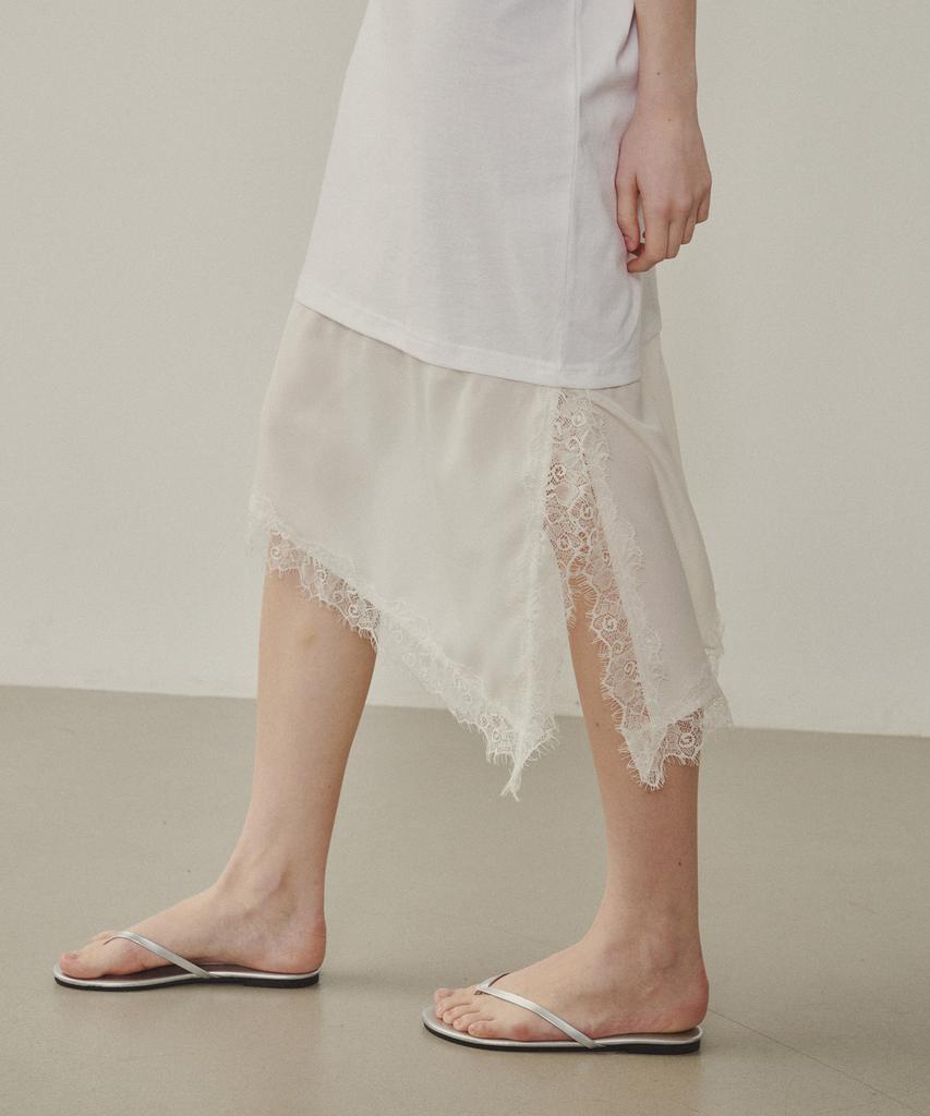 Melly And Rose Satin Color Block Jersey Dress (315124)_White
