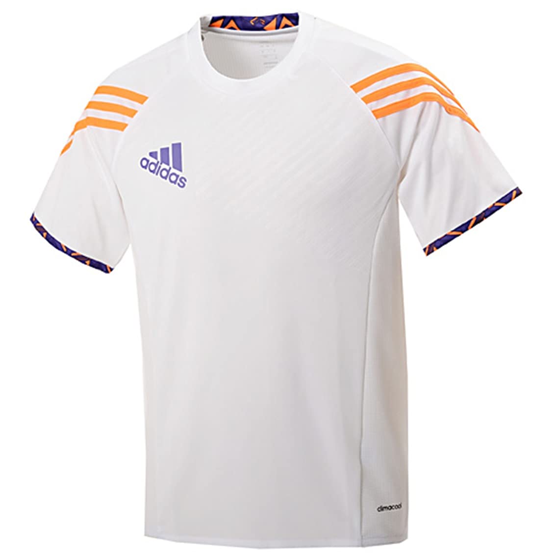 

Adidas to Japanese size Men s Soccer/Futsal Shirt, AJ267, White/Blast Purple, F13/Zest, Japan, J/O- (equivalent XL)